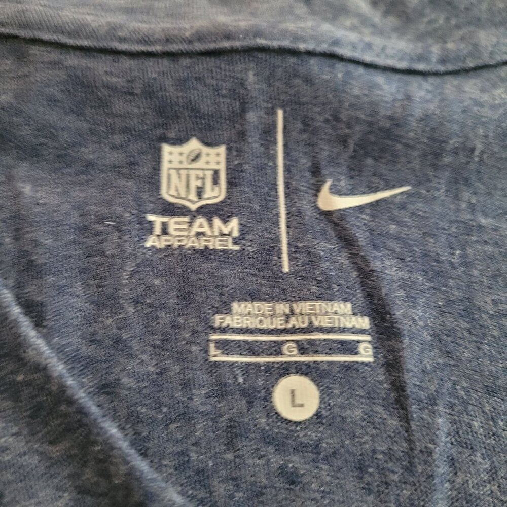 Nike Womens Broncos NFL V-Neck T-Shirt Blue/Orange L - Picture 3 of 6